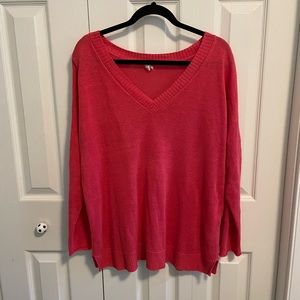 Eileen Fisher knit Linen v neck sweater, Size Medium